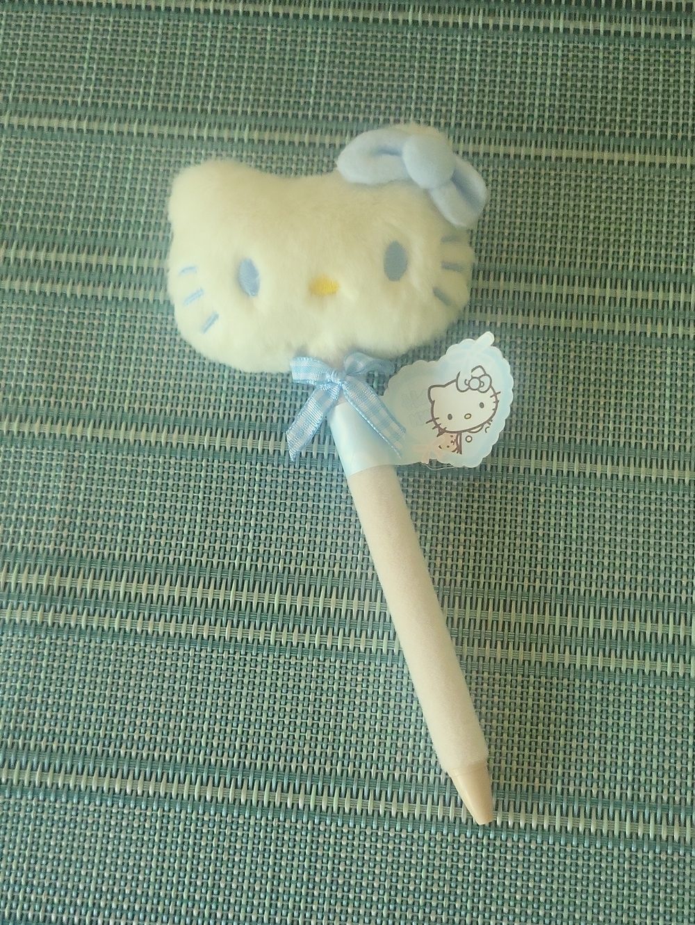 Sanrio Hello Kitty Plush Top Blue Bow Pen